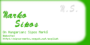 marko sipos business card
